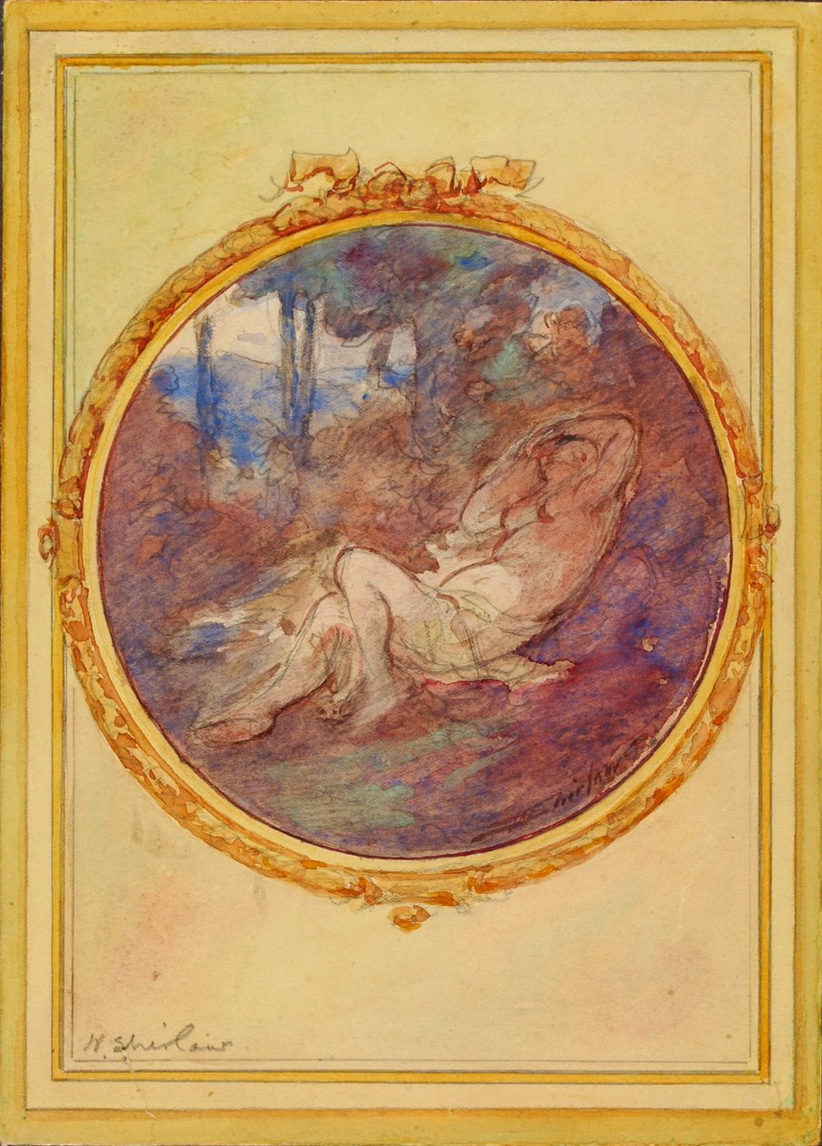 Figure Study for Decorative Panel by Walter Shirlaw