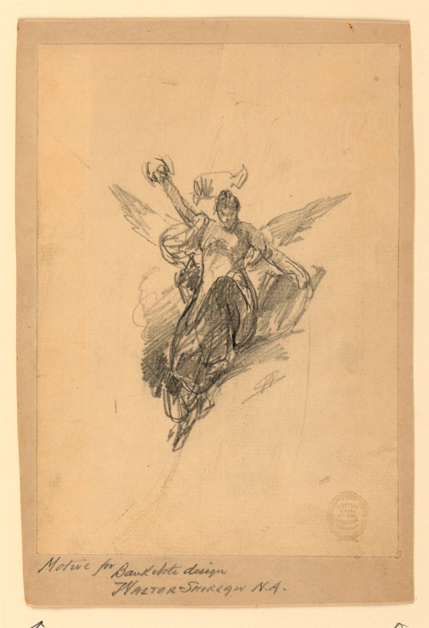 Motif for Bank Note Design by Walter Shirlaw