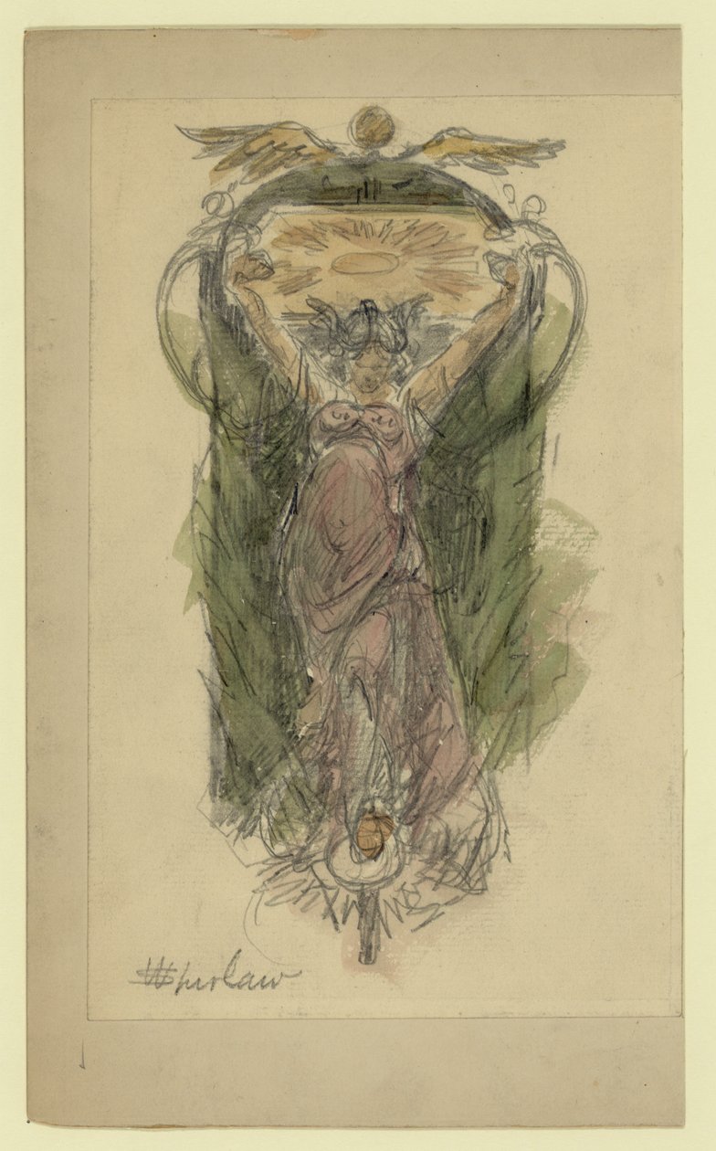 Study drawing for mural of woman, no. 1 by Walter Shirlaw