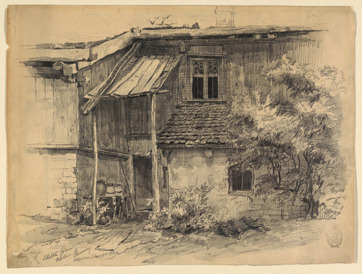 View of the Back of a Dwelling in Polling, Bavaria by Walter Shirlaw