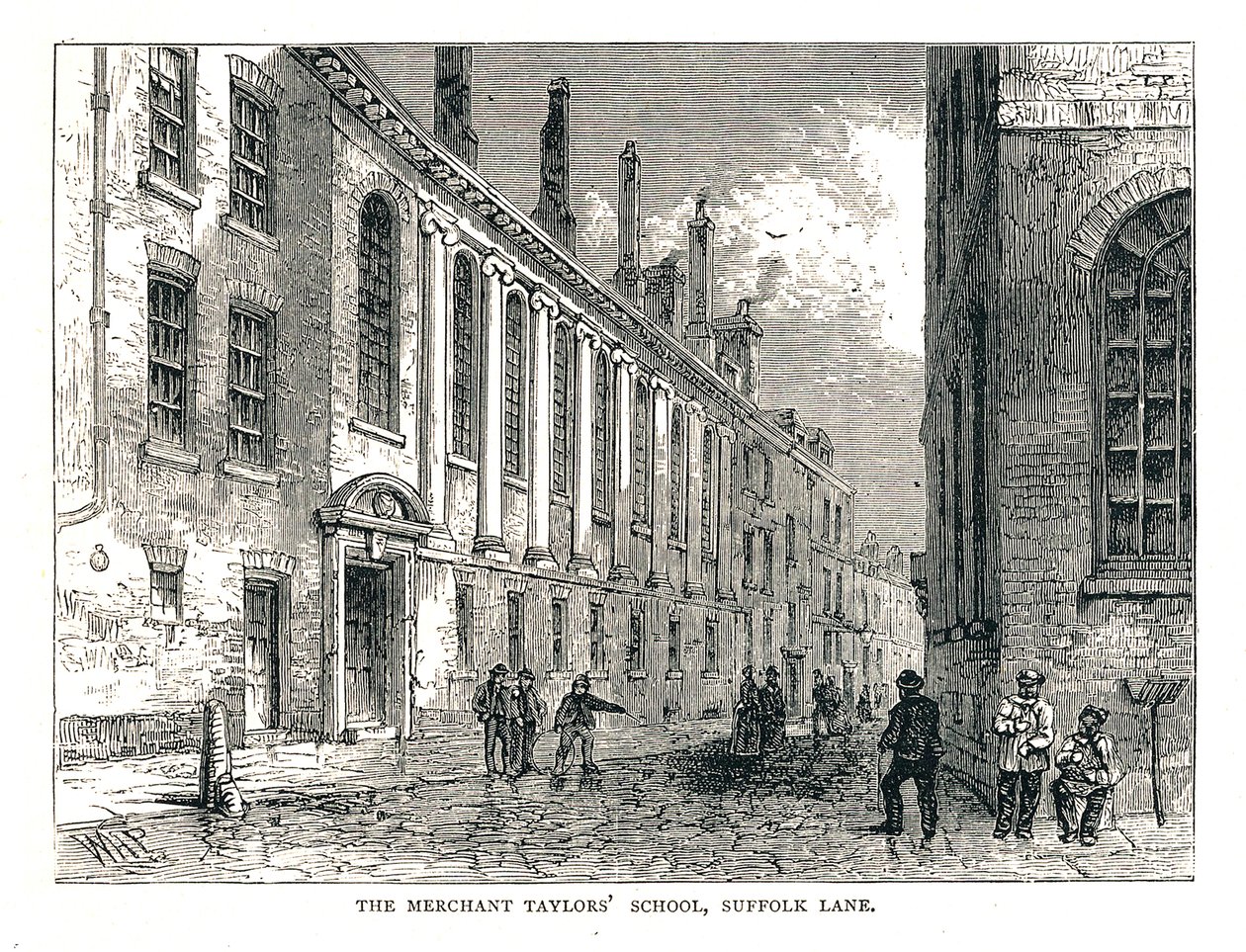 The Merchant Taylors School, Suffolk Lane by Walter Thornbury