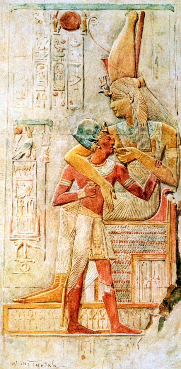 Egyptian Hieroglyphs, Abydos, Egypt, 1910 by Walter Tyndale