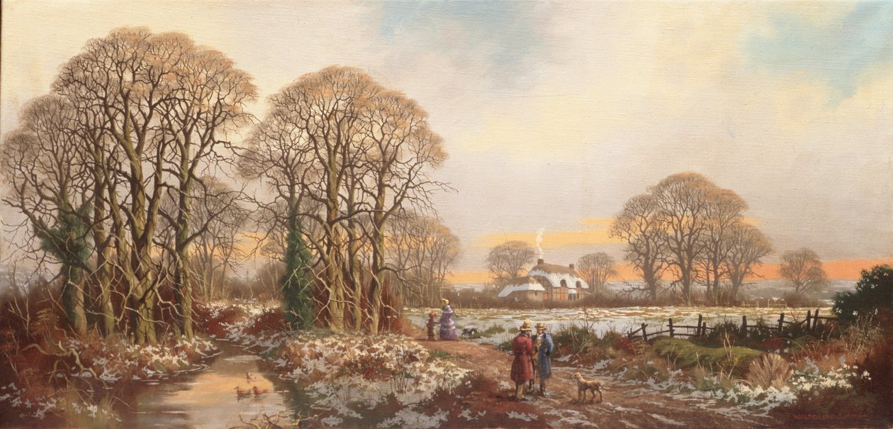 A Rustic Lane at Yuletide by Walter Williams