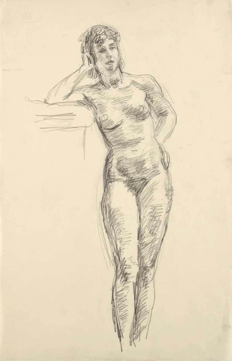 Leaning Female Nude by Walther Gamerith