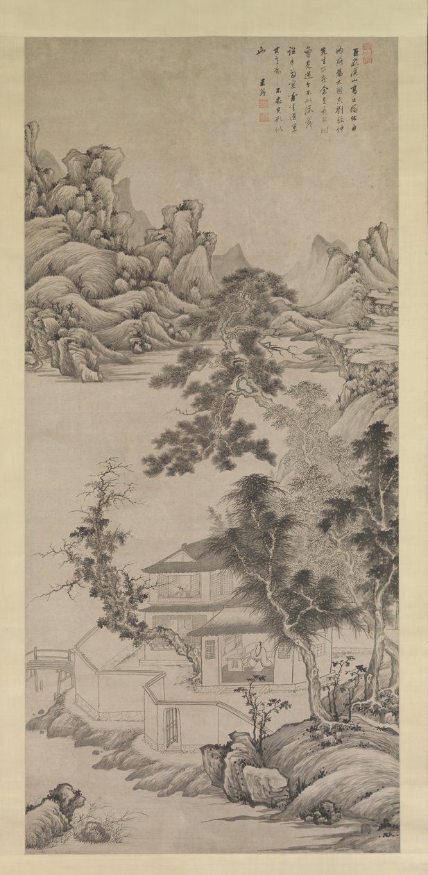 Lofty Scholar among Streams and Mountains, in the manner of Juran by Wang Jian