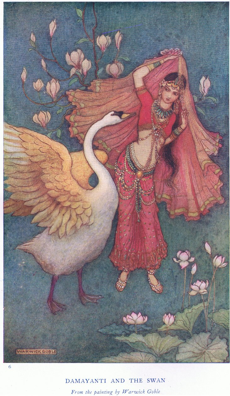 Damayanti and the Swan by Warwick Goble: Fine art print
