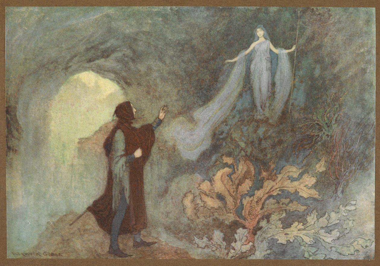 The Fairy appearing to the Prince in the Grotto, from Cenerentola by Warwick Goble
