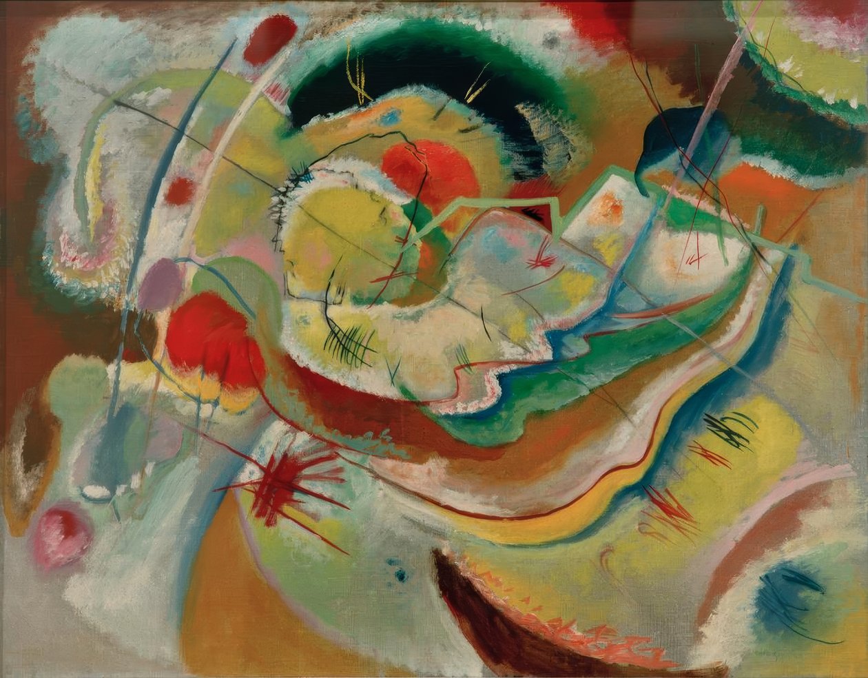 Small Painting with Yellow by Wassily Kandinsky