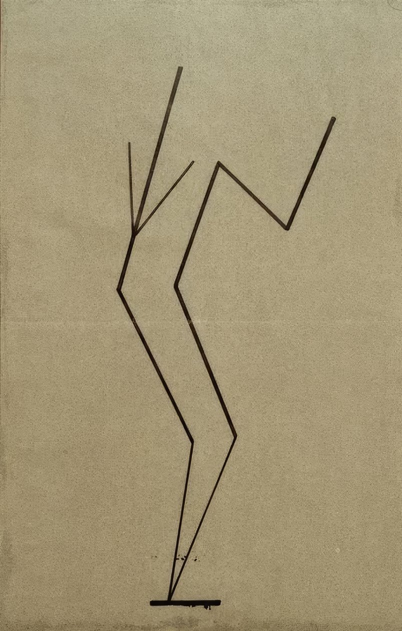 Analytical Drawing after Photos of the Dancing Palucca, Parallel Structure from a Point Below by Wassily Kandinsky