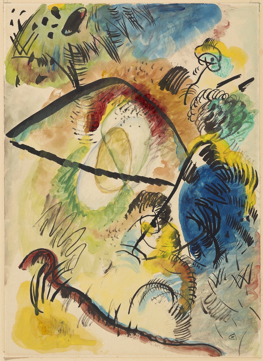 Watercolor IX (With Black Strokes) by Wassily Kandinsky