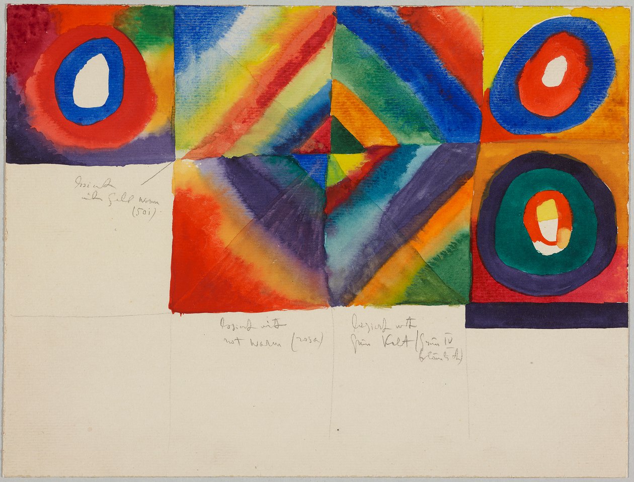 Color Studies with Painting Technique Information by Wassily Kandinsky