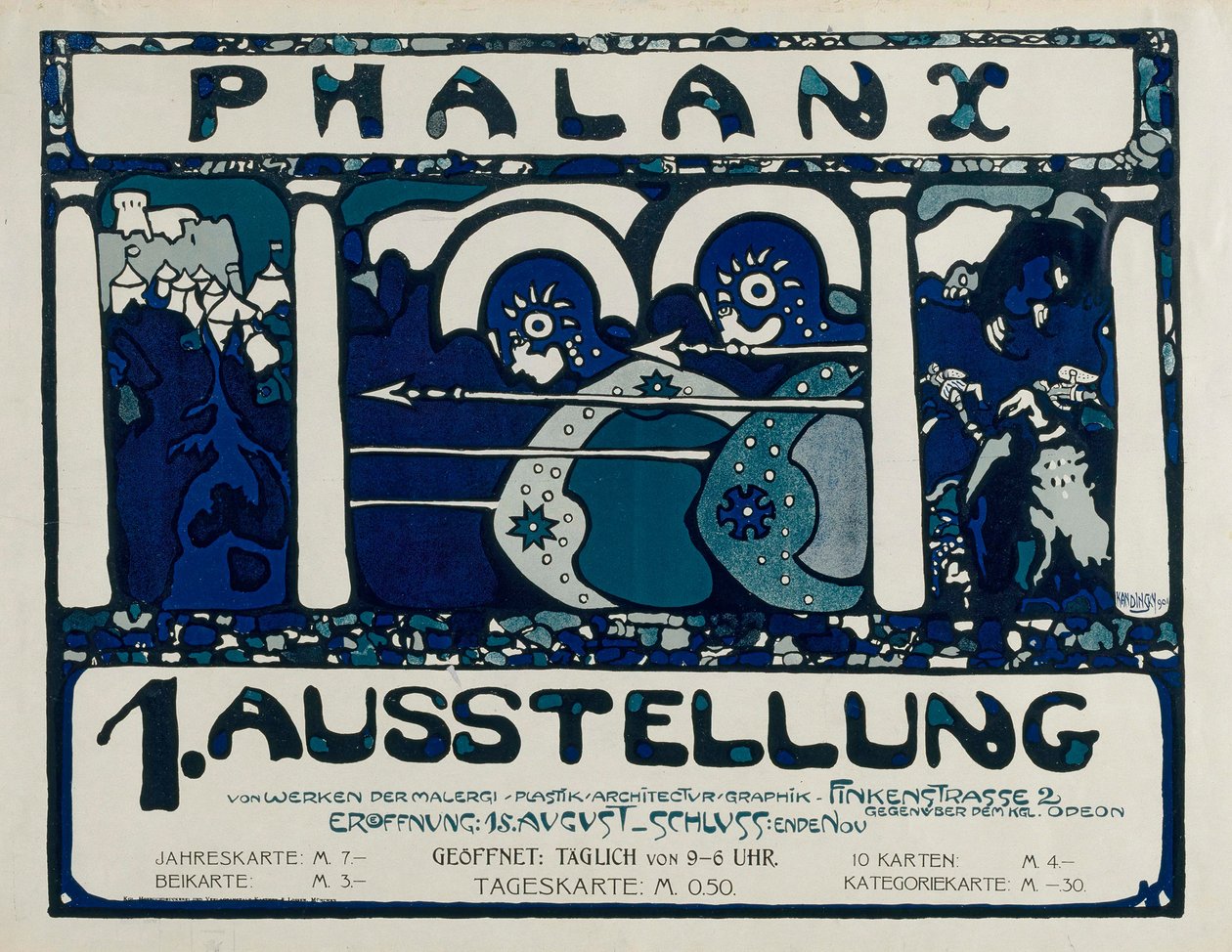 Poster for the 1st Exhibition of the Phalanx, 1901 by Wassily Kandinsky
