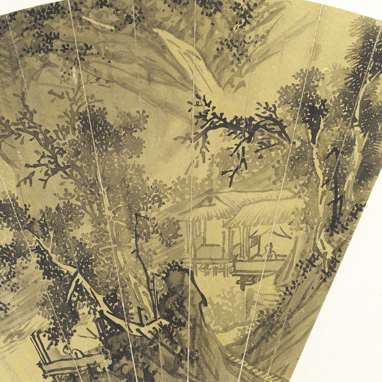 Landscape with Lake, Bridge and Fisherman (detail) by Wen Zhengming