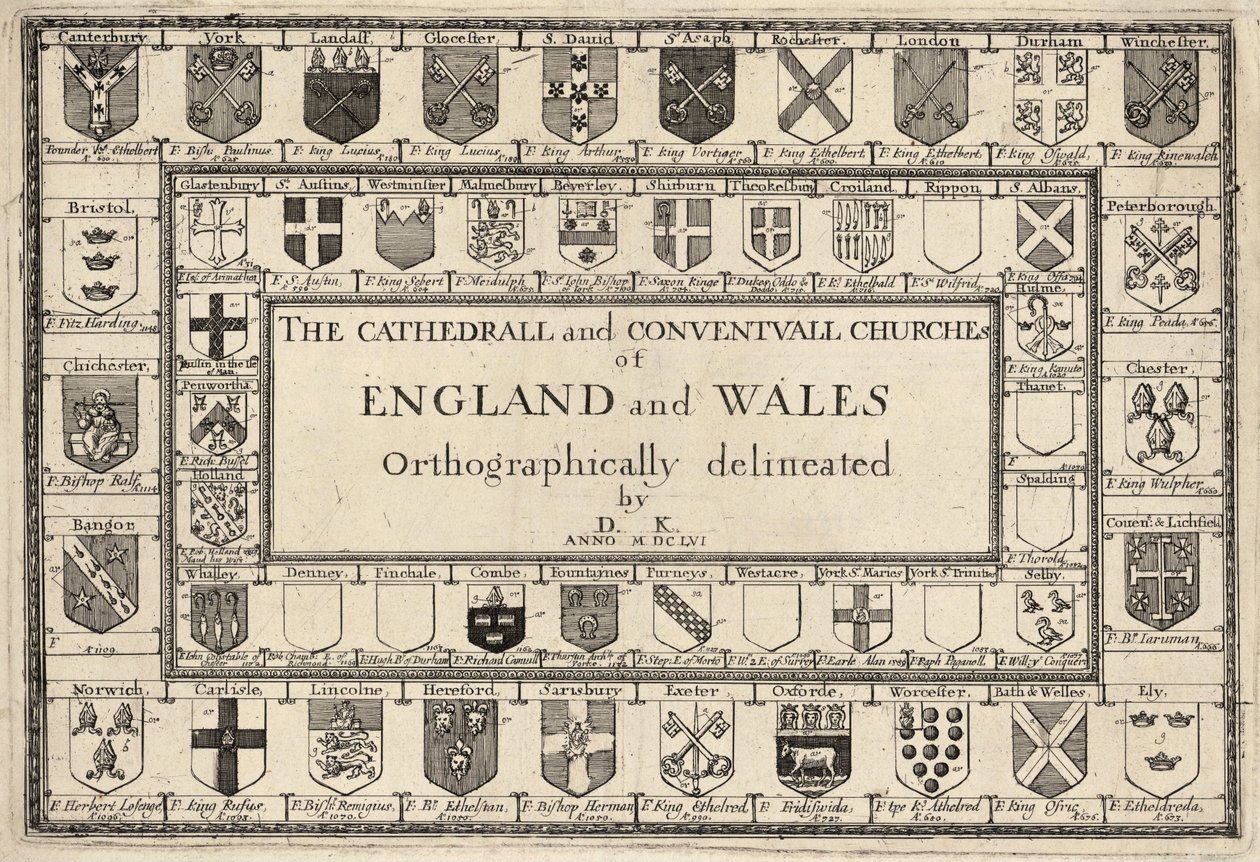 King. Cathedral and Conventual Churches. State 1 by Wenceslaus Hollar