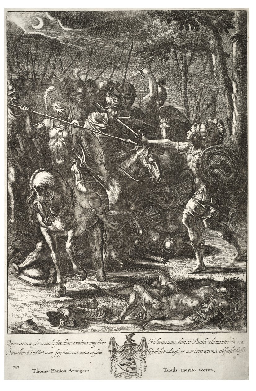 Nisus Slaying Volscens (State 3) by Wenceslaus Hollar
