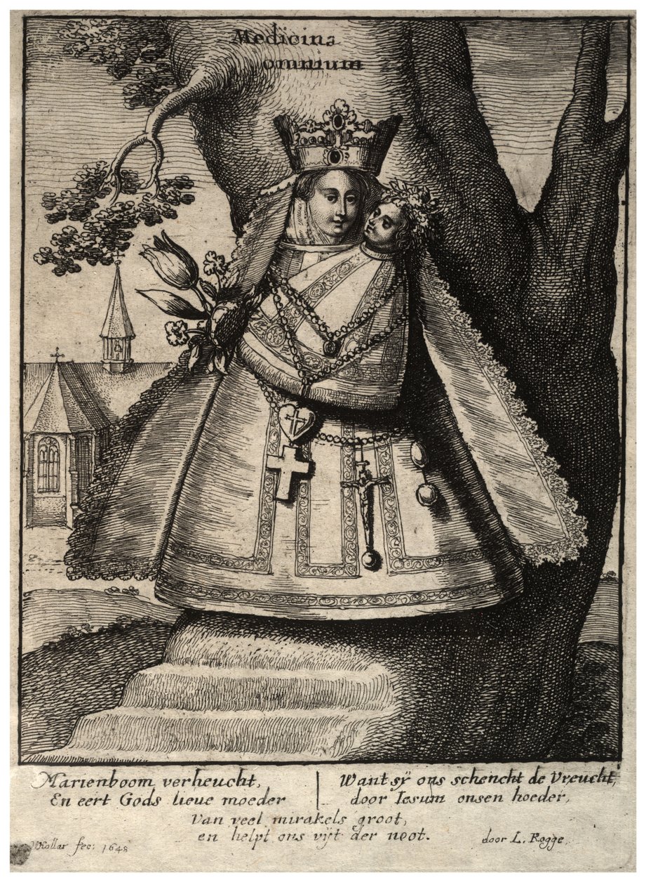 The Virgin of Cleves (State 2) by Wenceslaus Hollar