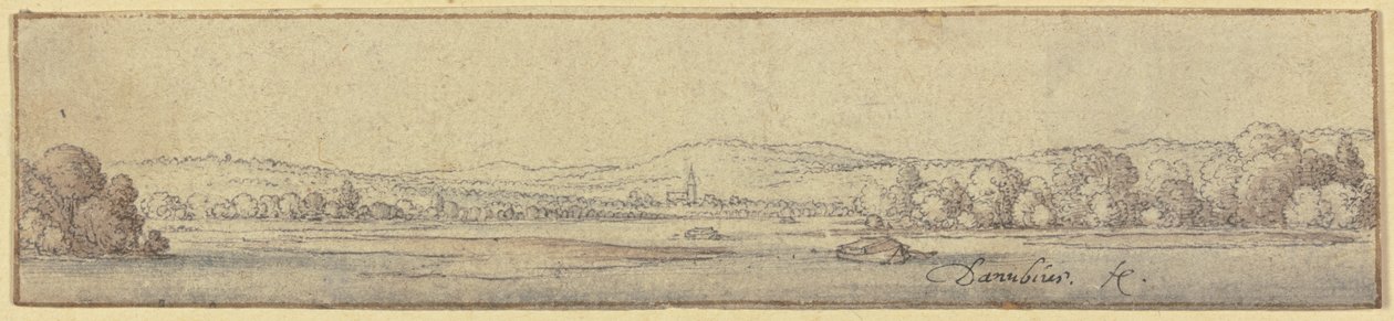 A Danube Landscape by Wenceslaus Hollar