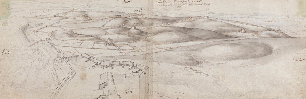 A View from Peterborough Tower at Tangier by Wenceslaus Hollar