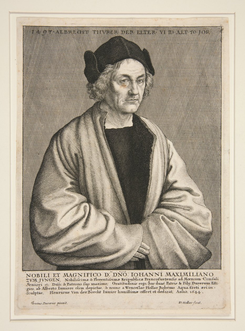 Albrecht Durer the Elder (1427-1502) at the Age of 70 by Wenceslaus Hollar