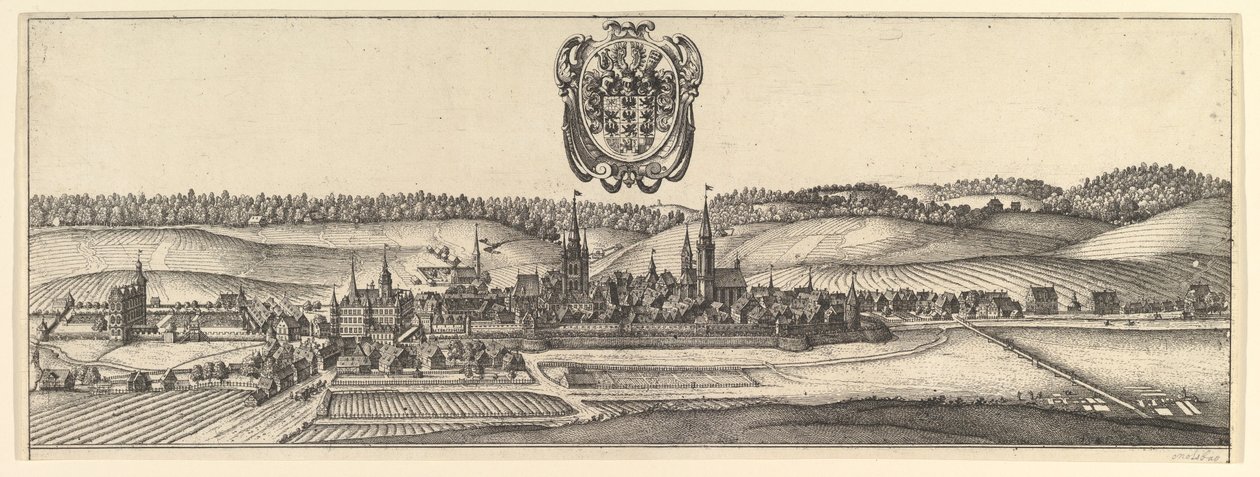 Ansbach and Coburg, View a of two views a&b by Wenceslaus Hollar