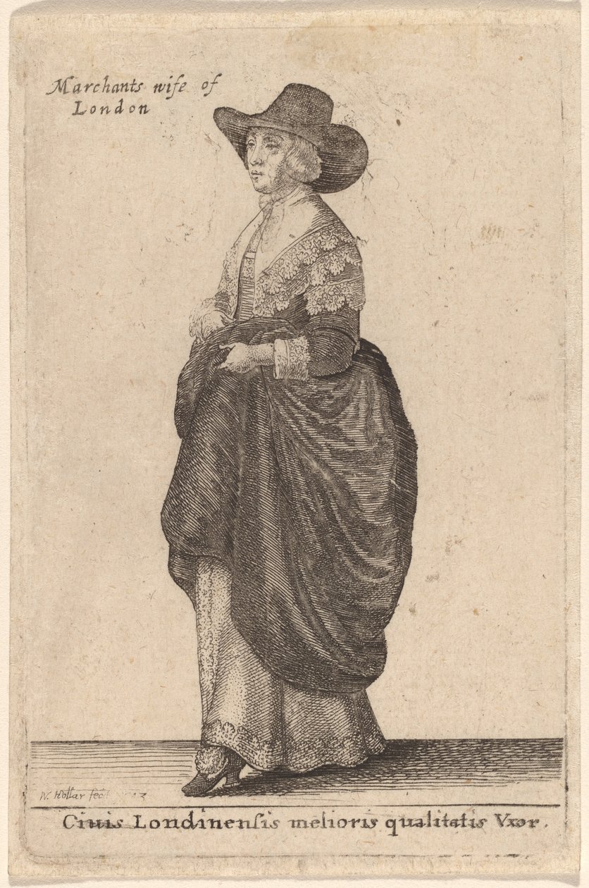 Wife of a Better Quality London Citizen by Wenceslaus Hollar