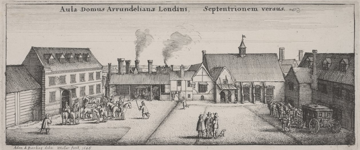 Courtyard of Arundel House from the North by Wenceslaus Hollar
