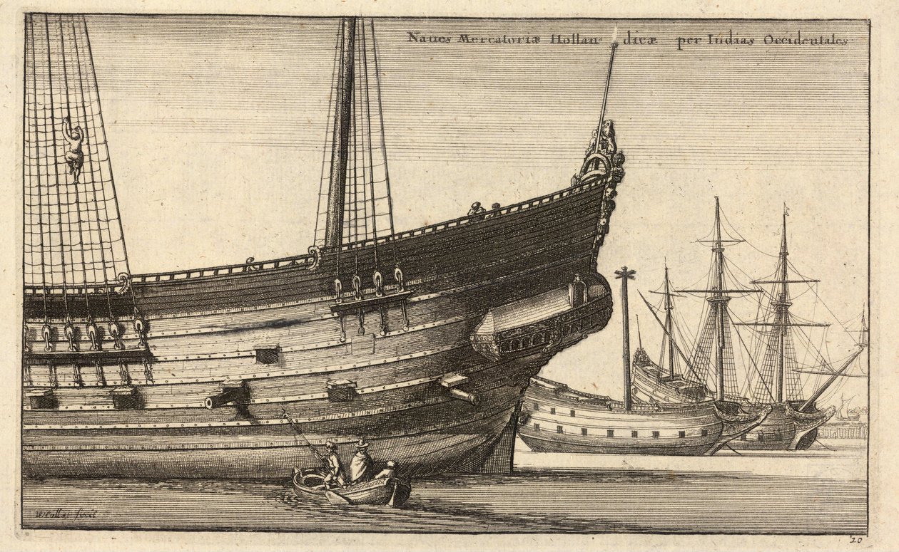 Dutch West Indiaman (State 2) by Wenceslaus Hollar