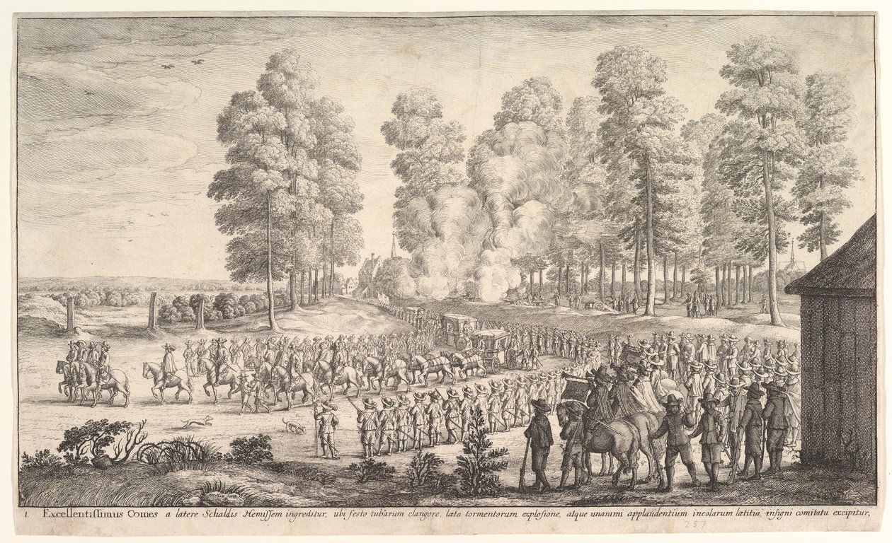 Entry of the Count of Thurn and Taxis into Hemissen, ca. 1651 by Wenceslaus Hollar