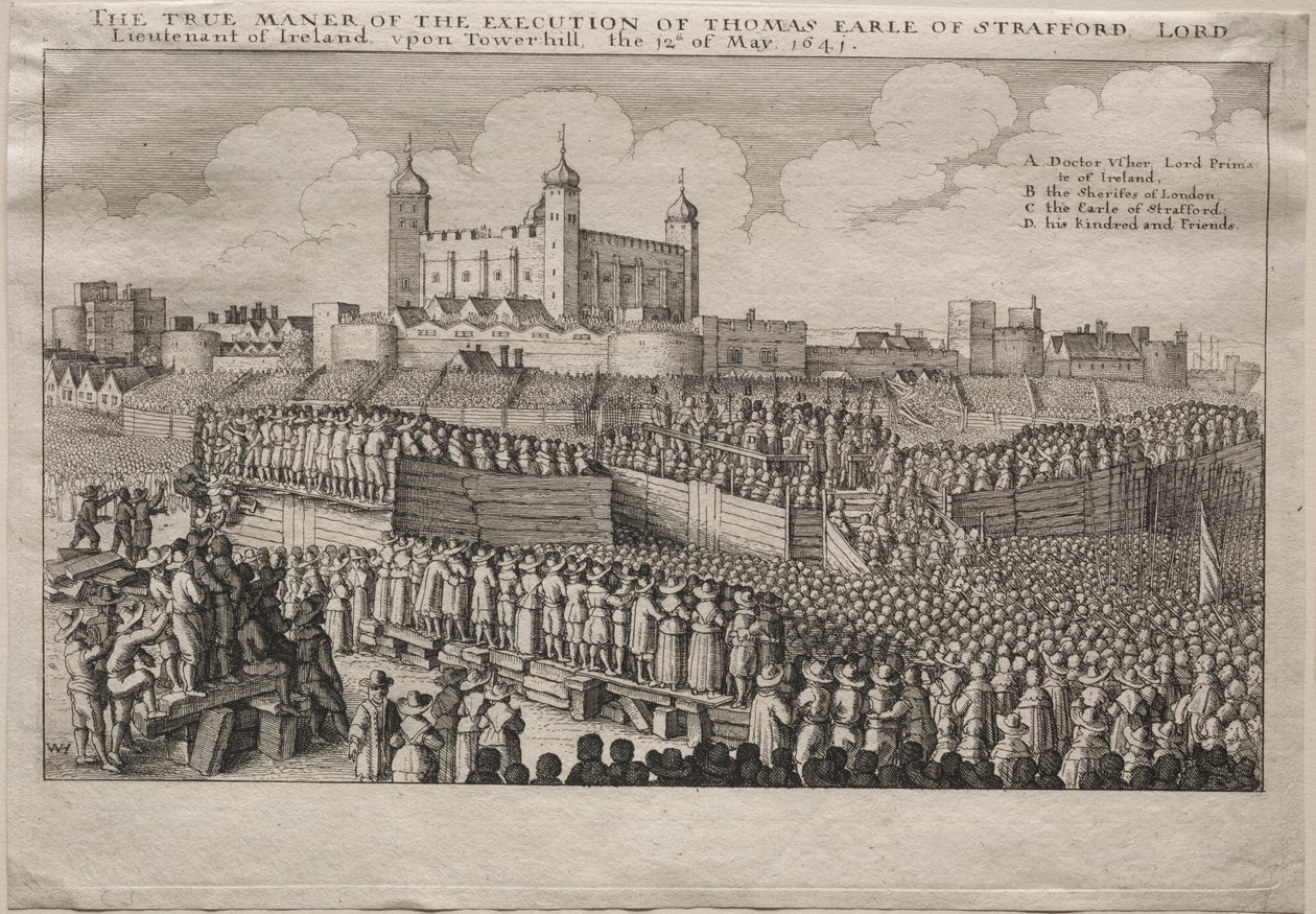 Execution of the Earl of Strafford by Wenceslaus Hollar