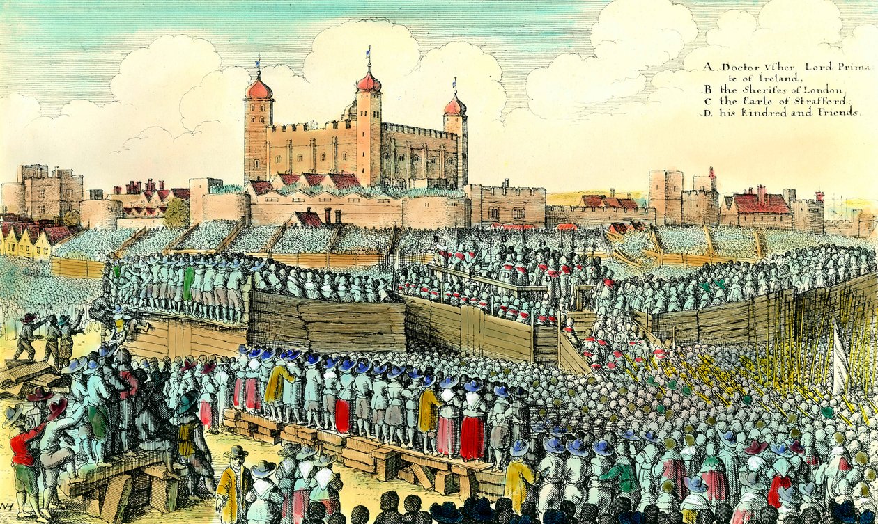 First English Revolution (1641-1649): execution of English politician Thomas Wentworth de Strafford (1593-1641) on 12/05/1641 at Tower Hill in London. Engraving by Wenceslaus Hollar (17th century) by Wenceslaus Hollar