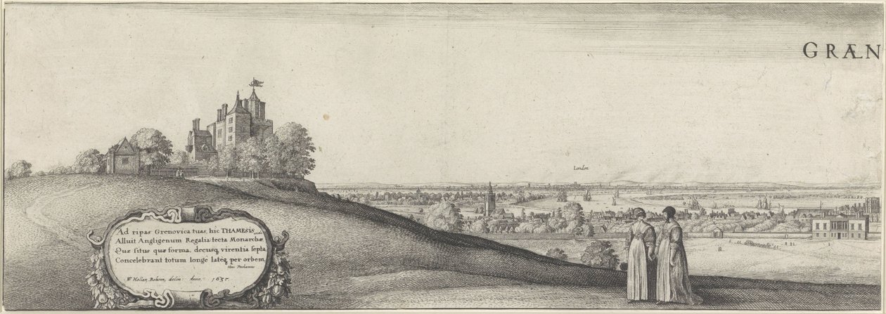 View of Greenwich (left plate) by Wenceslaus Hollar
