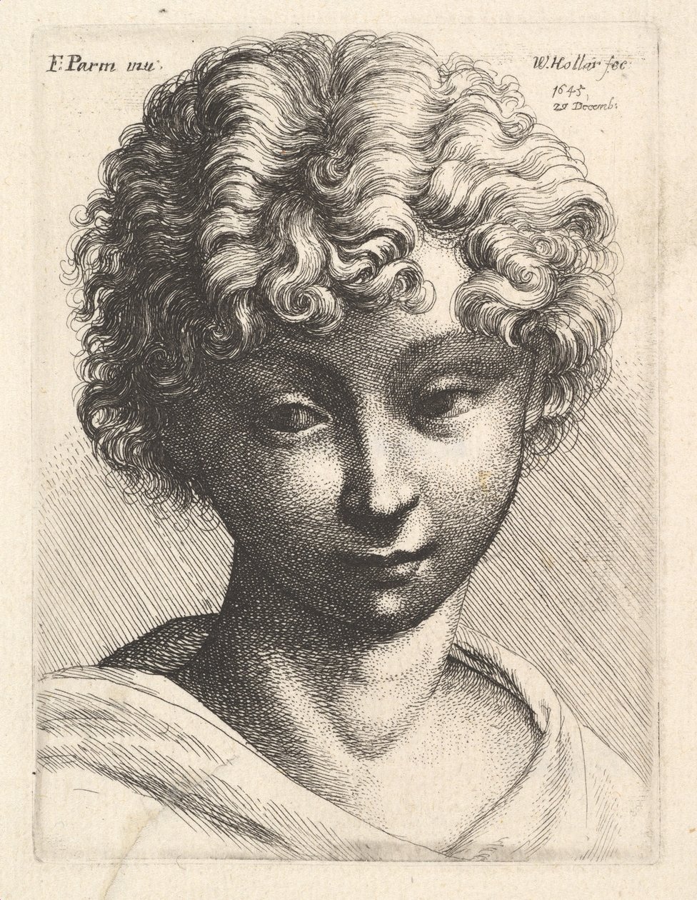 Head of a Young Girl, 1645 by Wenceslaus Hollar