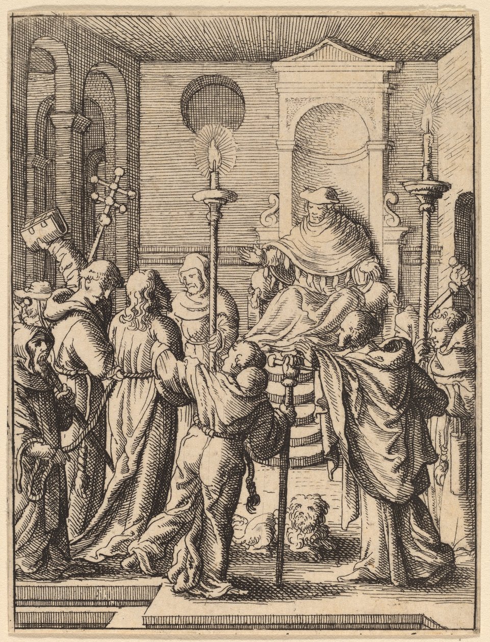 Jesus before Annas by Wenceslaus Hollar