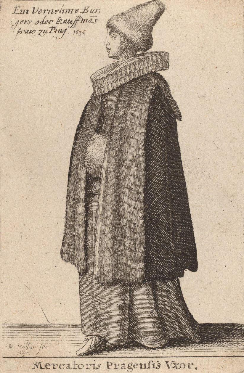 Mercatoris Pragensis Vxor by Wenceslaus Hollar