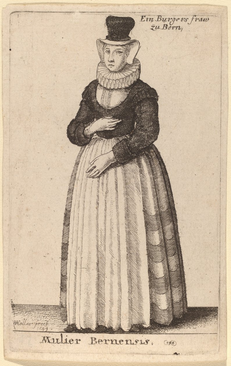 Woman of Bern by Wenceslaus Hollar