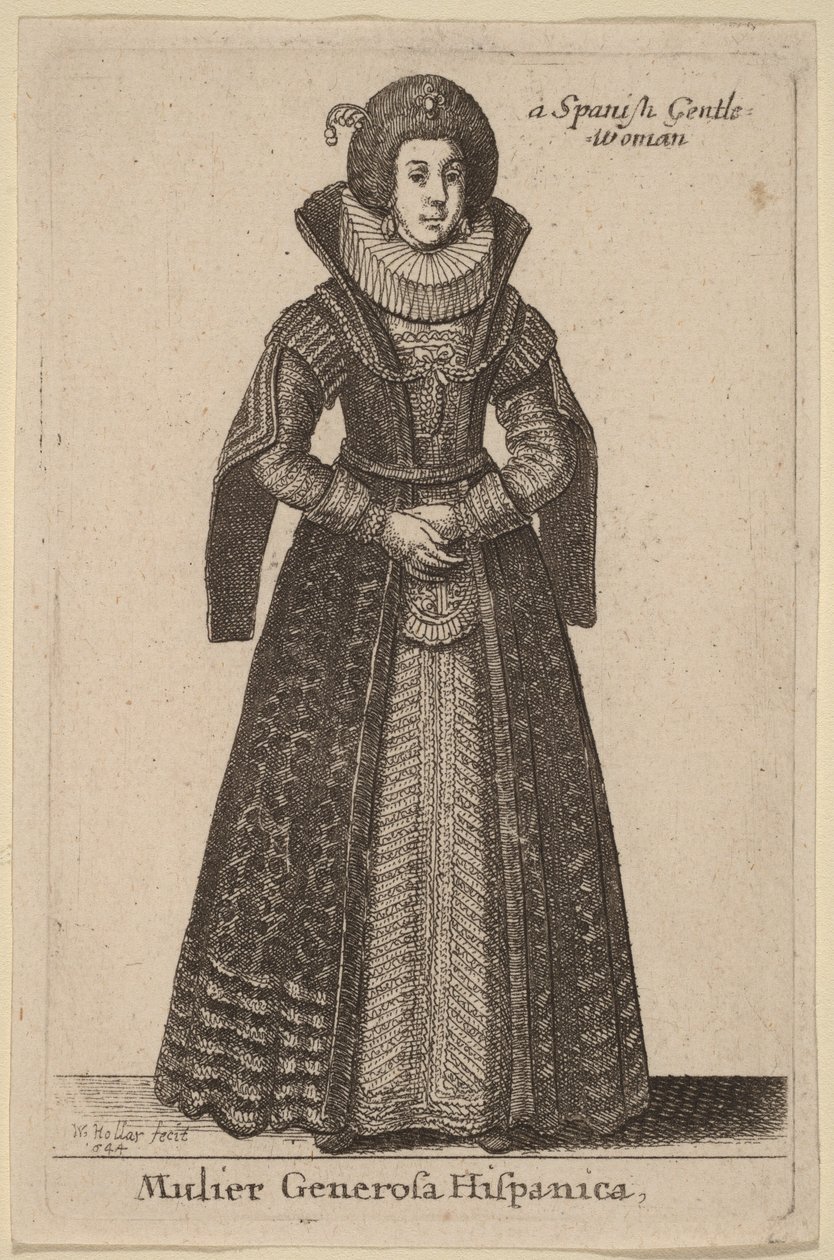 Spanish Gentlewoman by Wenceslaus Hollar