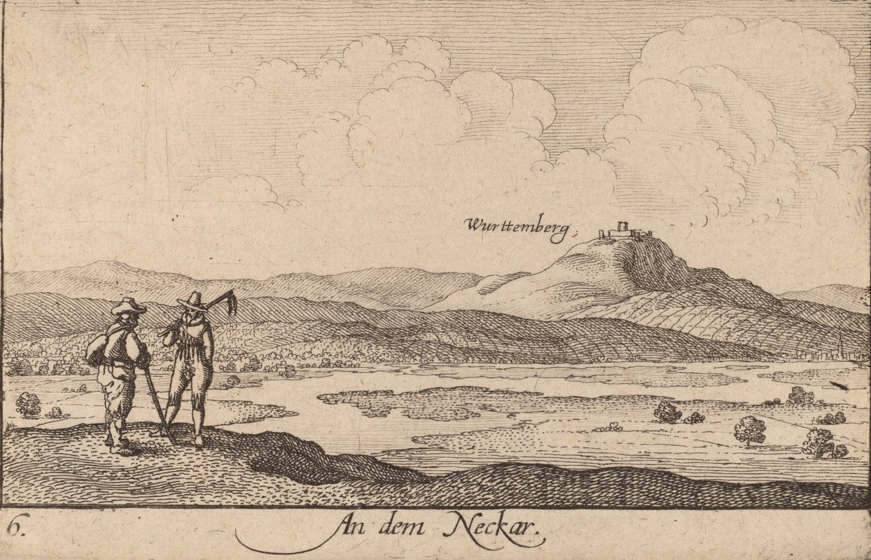 On the Neckar by Wenceslaus Hollar