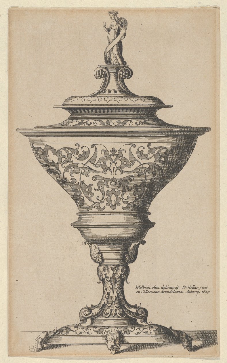 Ornate Goblet on Feet of Masks by Wenceslaus Hollar