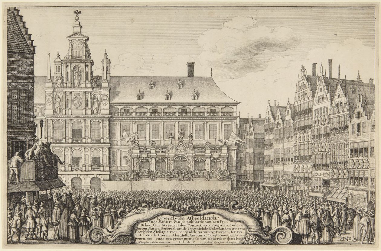Proclamation of Peace - Antwerp by Wenceslaus Hollar