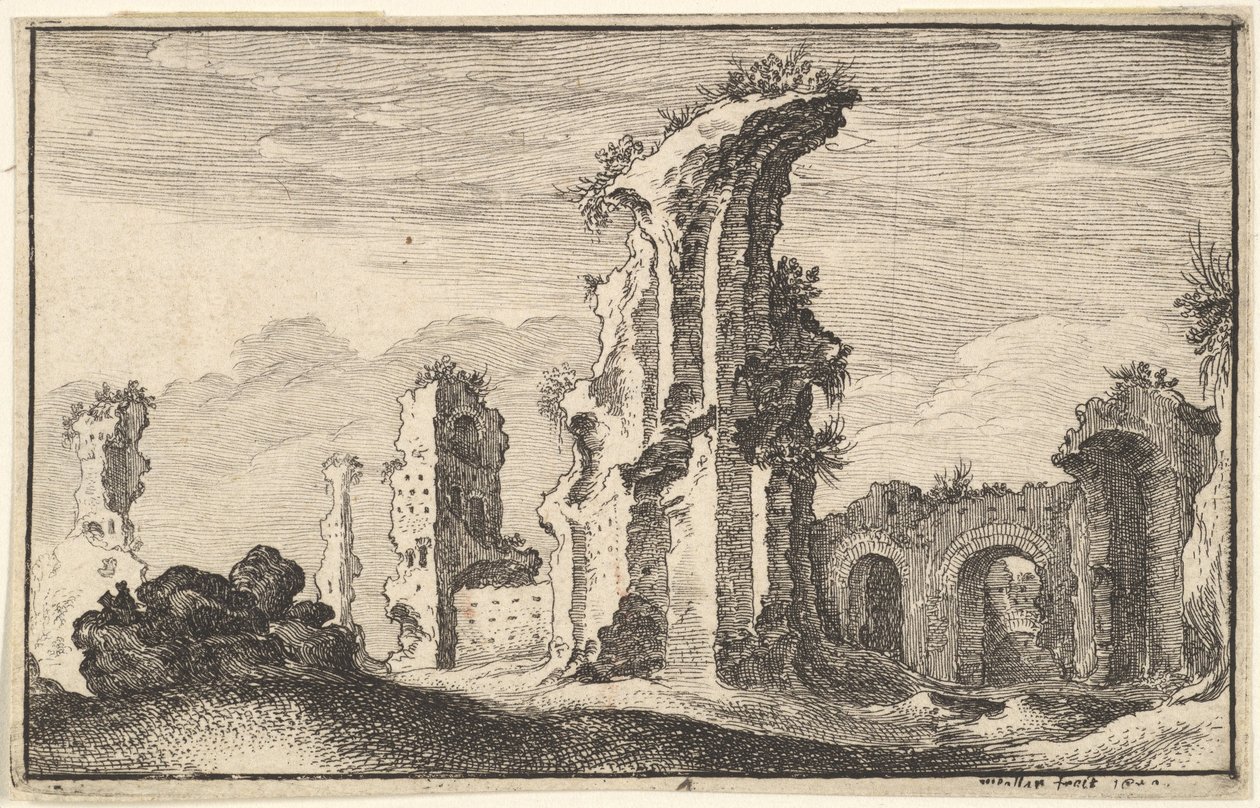 Ruins of St Croix de Jerusalem by Wenceslaus Hollar