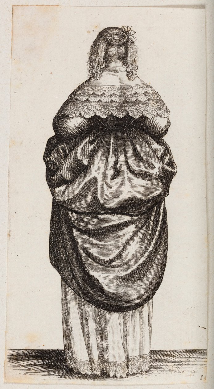 Woman Seen from Behind by Wenceslaus Hollar