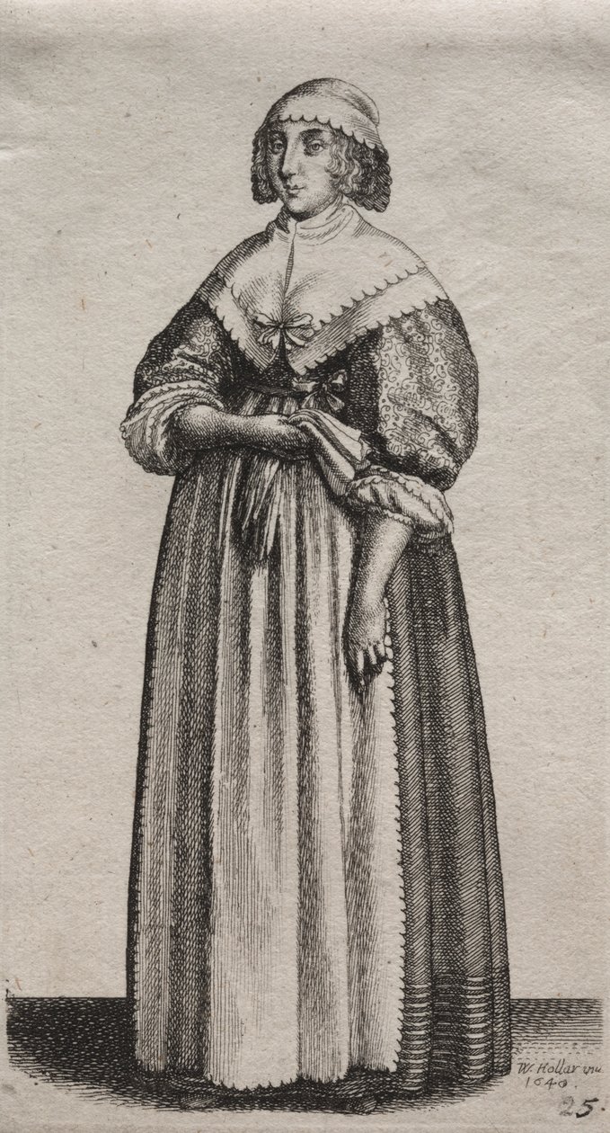 The Woman with Gloves by Wenceslaus Hollar