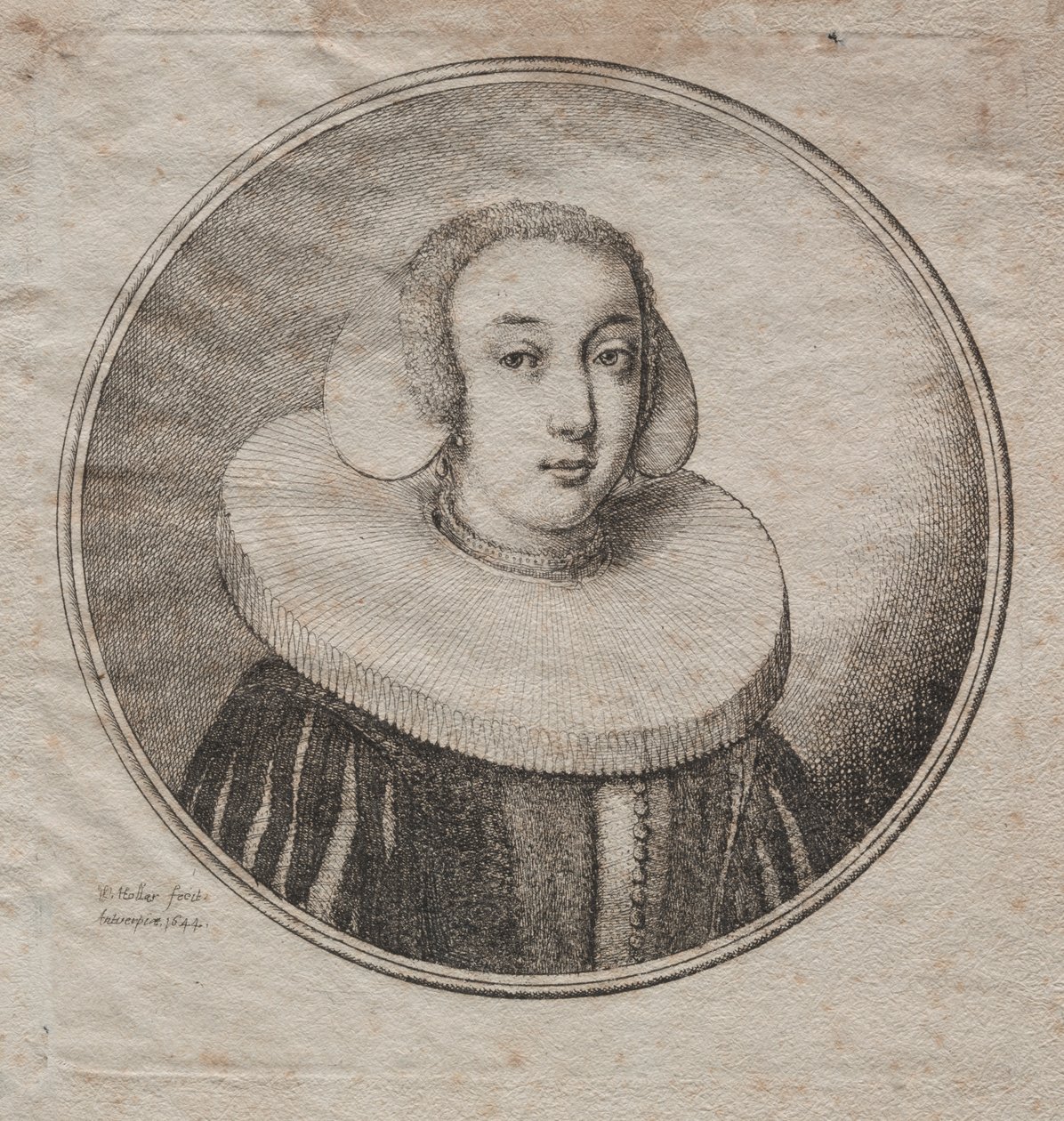 Woman with a Millstone Ruff by Wenceslaus Hollar
