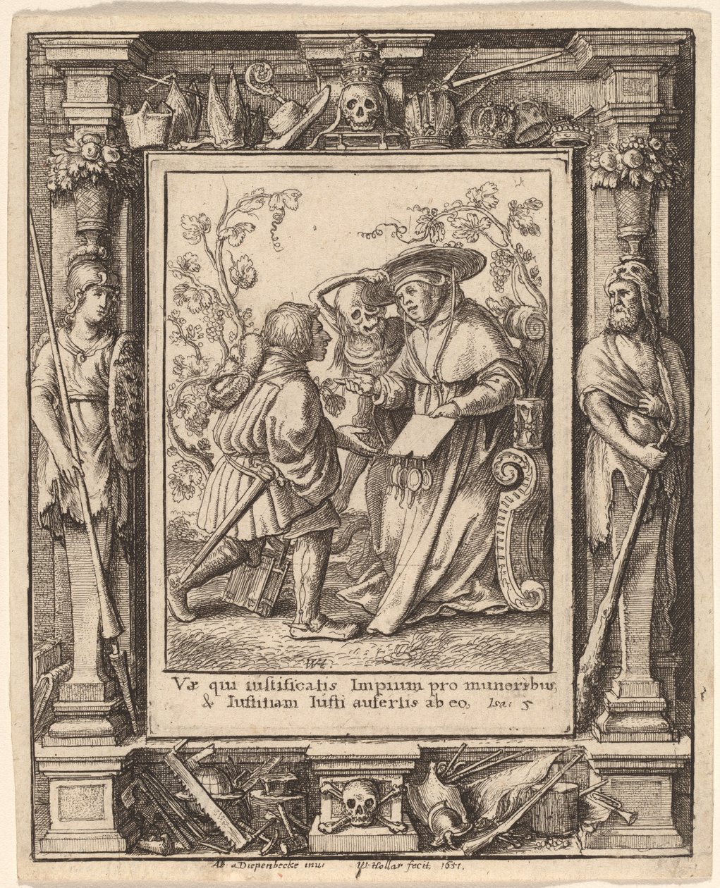 Cardinal by Wenceslaus Hollar after Hans Holbein the Younger after Abraham van Diepenbeeck