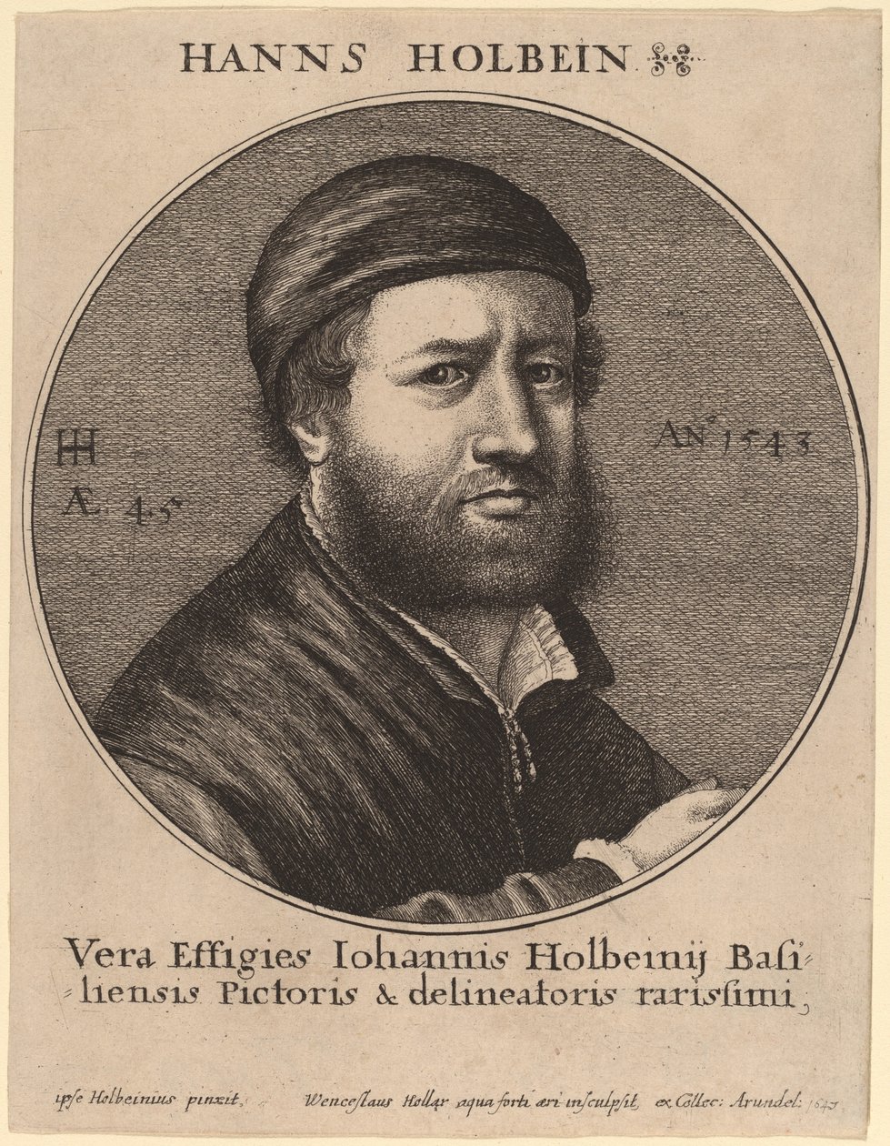 Hans Holbein the Younger by Wenceslaus Hollar after Hans Holbein the Younger