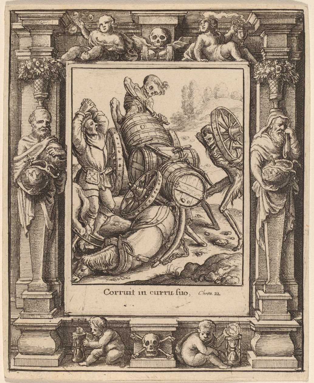 Waggoner by Wenceslaus Hollar after Hans Holbein the Younger after Abraham van Diepenbeeck