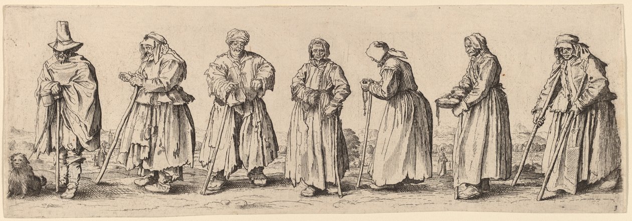 Men and Women Beggars by Wenceslaus Hollar after Jacques Callot