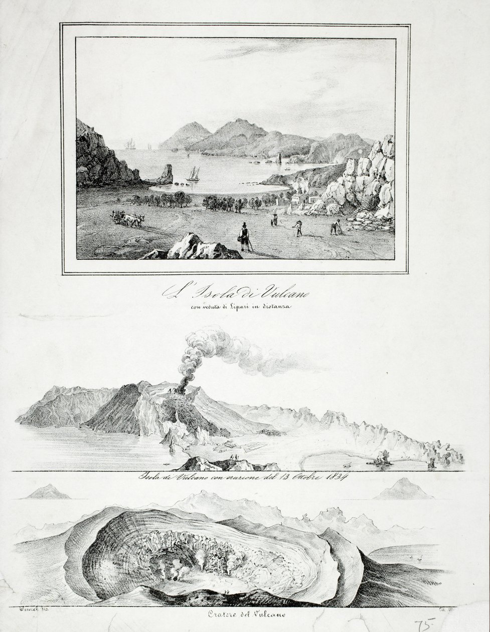 The Island of Vulcano with a View of Lipari in the Distance by Wenzel