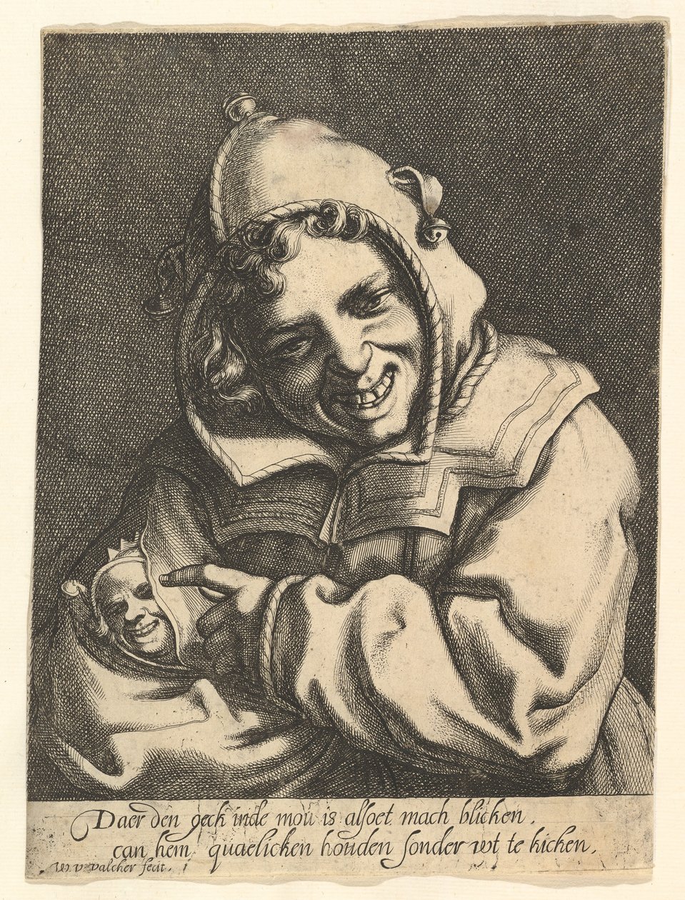 Laughing Fool by Werner Jacobsz. van den Valckert