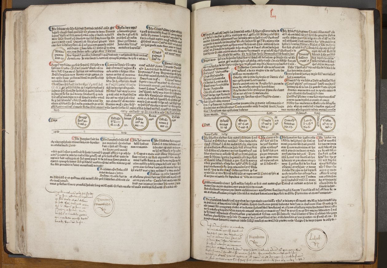Fol 53 verso 54 recto, Fasciculus Temporum by Werner Rolevinck